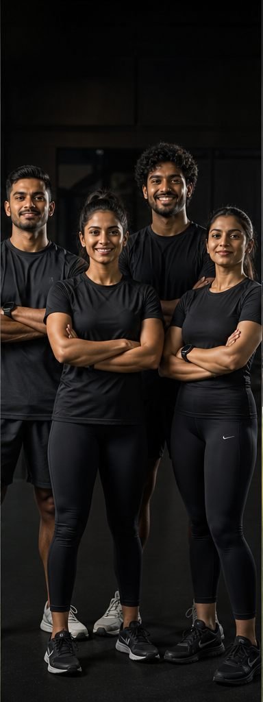 Professional gym trainer team