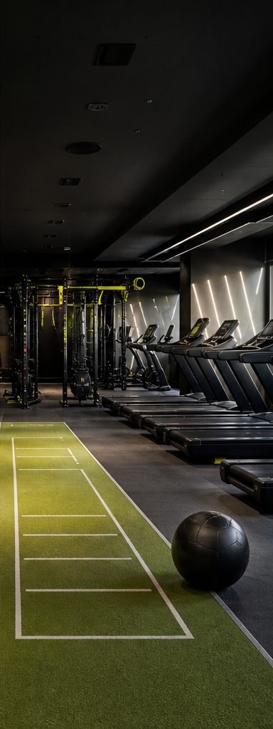 Modern cardio and functional fitness facility